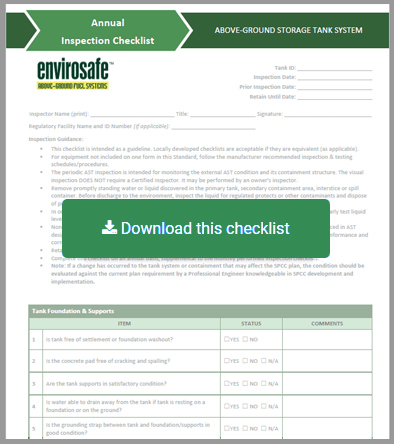 Annual Above Ground Fuel Storage Checklist